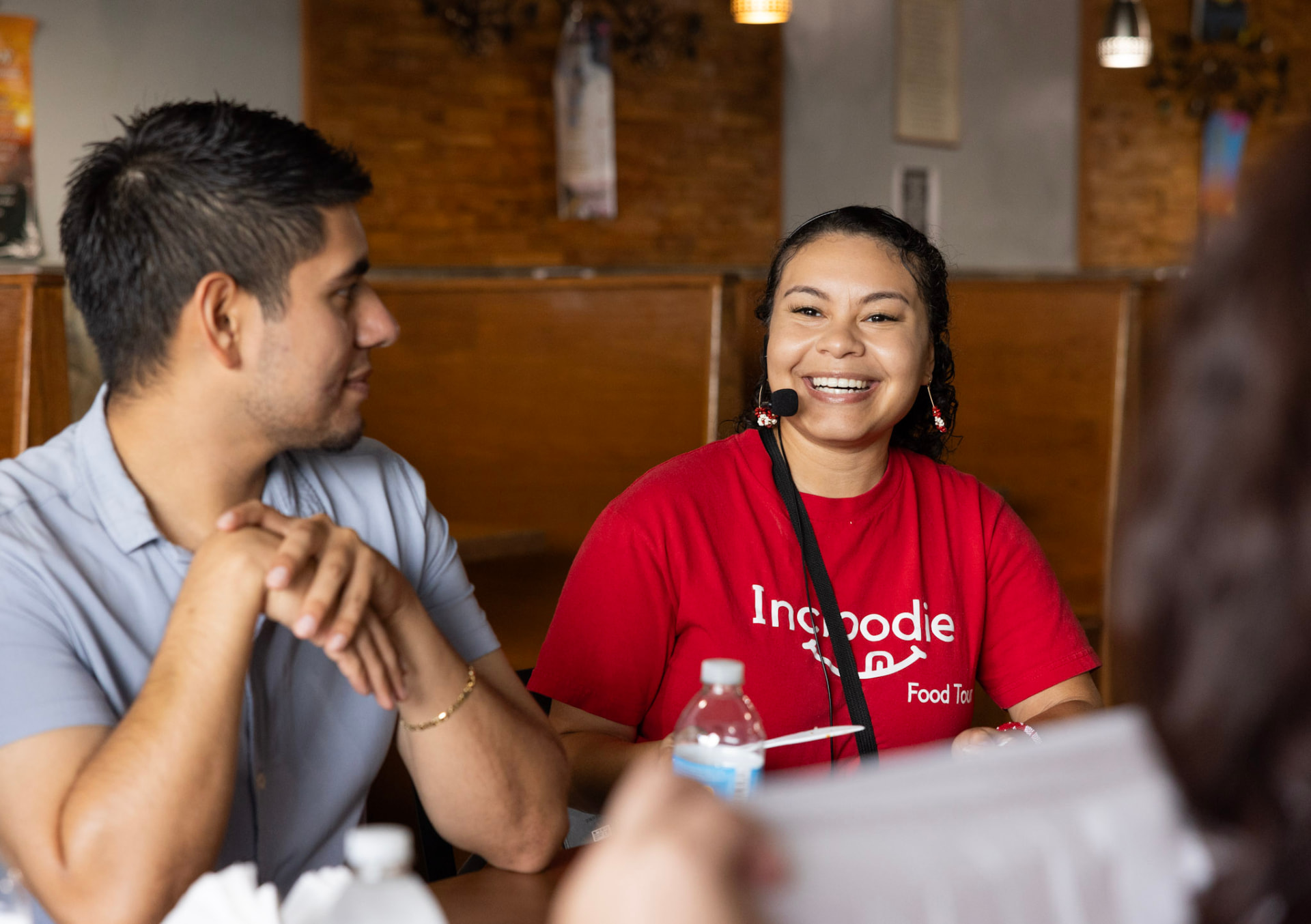 Lauren Williams leading an Incloodie cultural food tour in Dallas